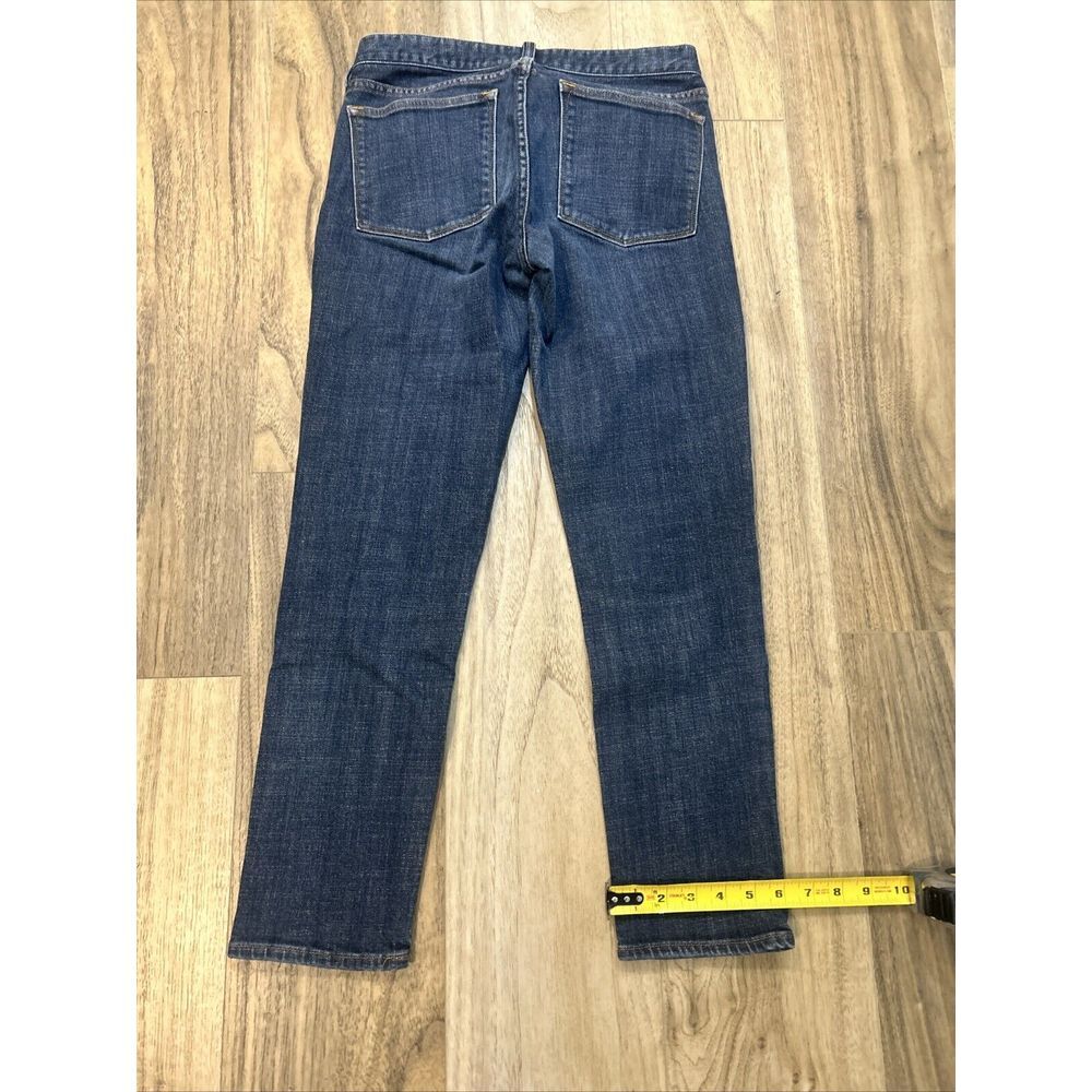 J. Crew Toothpick Jeans 28 Women Skinny Mid-Rise Blue Stretch Cotton Denim 30X27